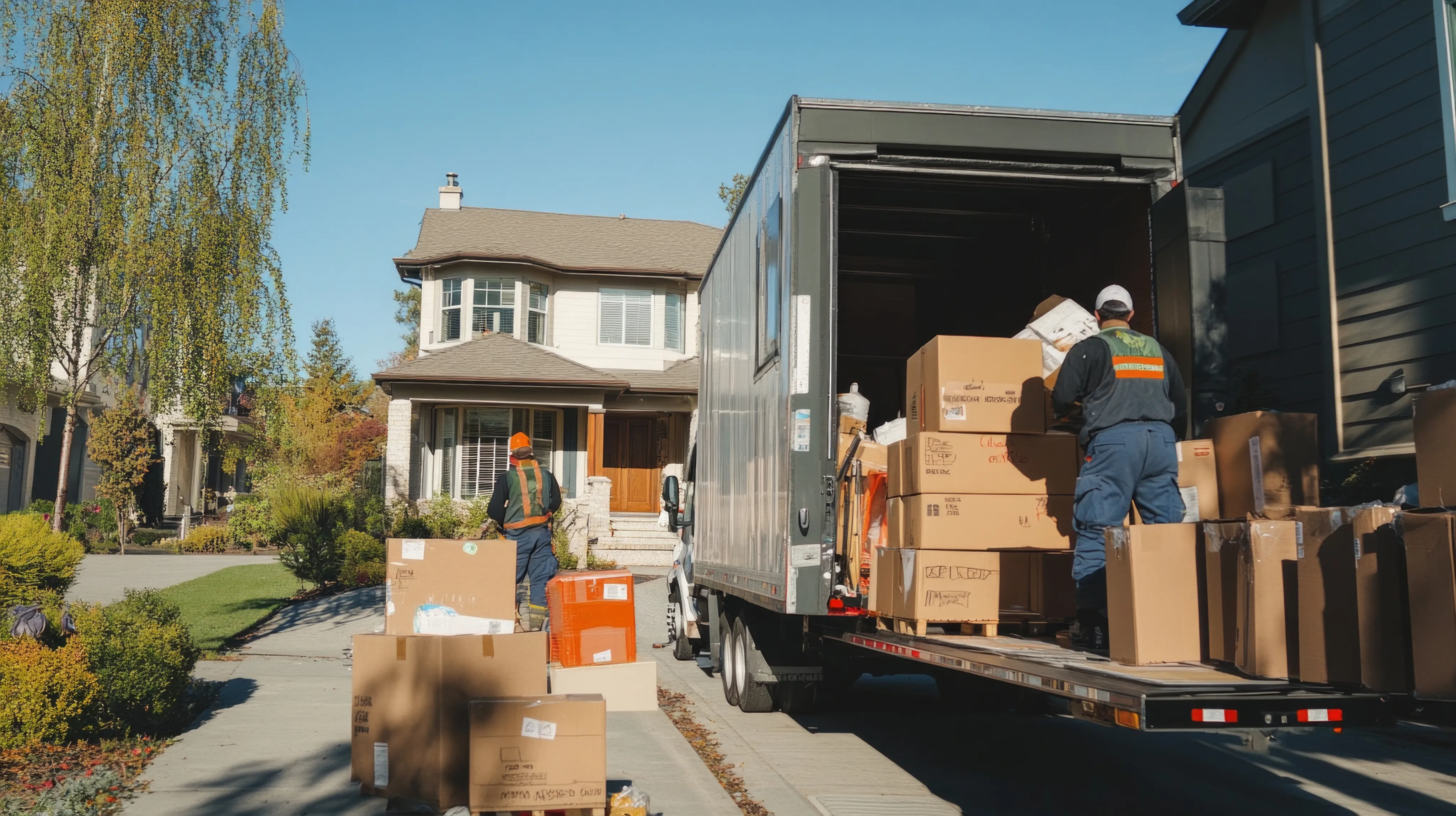 Moving truck unloading